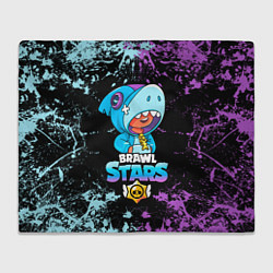 Плед флисовый Brawl Stars Leon Shark, цвет: 3D-велсофт