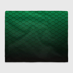 Плед флисовый Узор зеленая чешуя дракон, цвет: 3D-велсофт