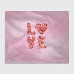 Плед флисовый Love Розы, цвет: 3D-велсофт