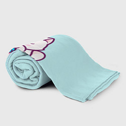 Плед флисовый Белый котенок с клубком милый, цвет: 3D-велсофт — фото 2