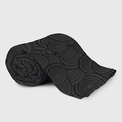 Плед флисовый Круги черный узор геометрия, цвет: 3D-велсофт — фото 2
