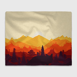 Плед флисовый Горы закат пейзаж лиса арт, цвет: 3D-велсофт