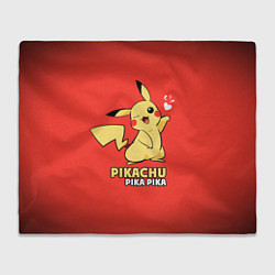 Плед флисовый Pikachu Pika Pika, цвет: 3D-велсофт