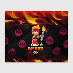 Плед флисовый BRAWL STARS AMBER, цвет: 3D-велсофт