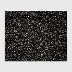 Плед флисовый New Year Black, цвет: 3D-велсофт