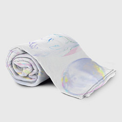 Плед флисовый Котик в пузыре, белый, цвет: 3D-велсофт — фото 2