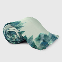 Плед флисовый Акварельный лес градиент, цвет: 3D-велсофт — фото 2
