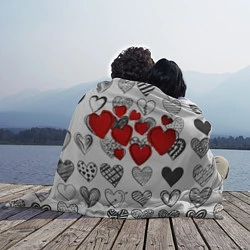 Плед флисовый Сердца, цвет: 3D-велсофт — фото 2