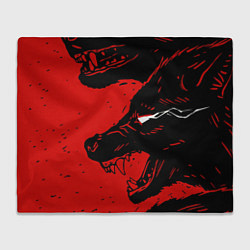 Плед флисовый Красный волк 3D, цвет: 3D-велсофт