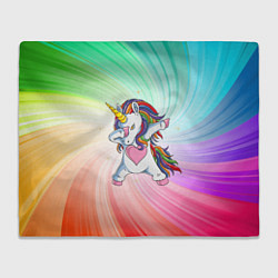 Плед флисовый Танцующий единорог Unicorn DAB Z, цвет: 3D-велсофт