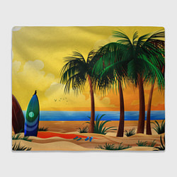 Плед флисовый Пляж, цвет: 3D-велсофт