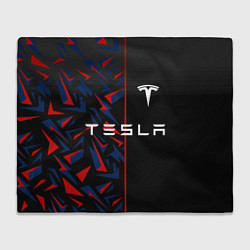 Плед флисовый TESLA MOTORS ТЕСЛА, цвет: 3D-велсофт