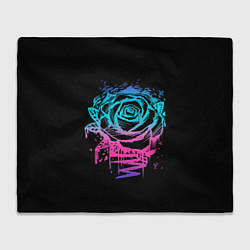 Плед флисовый Неоновая Роза Neon Rose, цвет: 3D-велсофт
