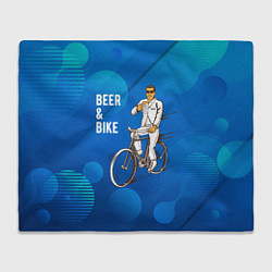 Плед флисовый Велосипед и пиво, цвет: 3D-велсофт