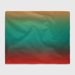 Плед флисовый Красно-бирюзовый градиент, цвет: 3D-велсофт