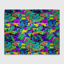 Плед флисовый Камуфляж в ярких тонах, цвет: 3D-велсофт