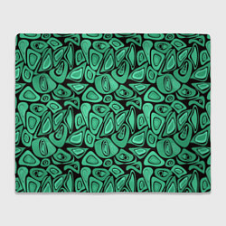 Плед флисовый Зеленый абстрактный узор, цвет: 3D-велсофт