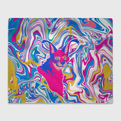 Плед флисовый Floppa Art, цвет: 3D-велсофт