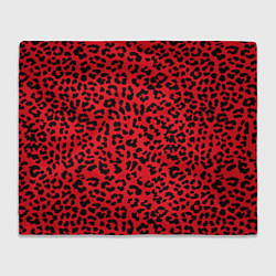 Плед флисовый Леопард Красный, цвет: 3D-велсофт