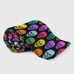 Плед флисовый Разноцветные черепа Готика, цвет: 3D-велсофт — фото 2