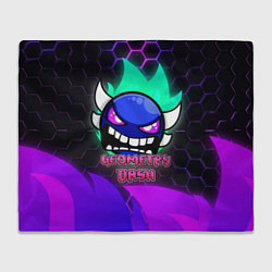Плед флисовый Geometry Dash: Neon Evil, цвет: 3D-велсофт