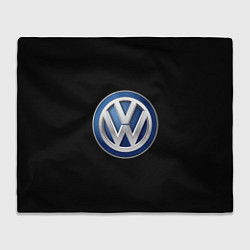 Плед флисовый Volkswagen логотип, цвет: 3D-велсофт