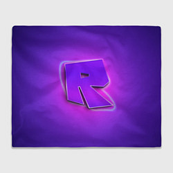 Плед флисовый ROBLOX NEON LOGO РОБЛОКС, цвет: 3D-велсофт