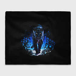 Плед флисовый Черная пантера пятна краски, цвет: 3D-велсофт