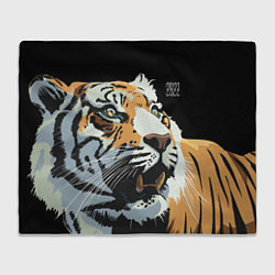 Плед флисовый Тигр перед атакой, цвет: 3D-велсофт
