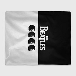 Плед флисовый The Beatles черно - белый партер, цвет: 3D-велсофт