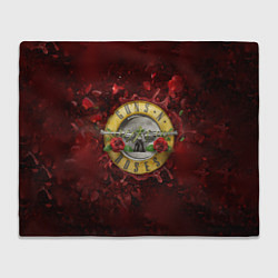 Плед флисовый Лого GNR в розах, цвет: 3D-велсофт