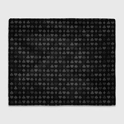 Плед флисовый Масти карт темные, цвет: 3D-велсофт