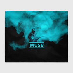 Плед флисовый Мэттью Беллами бирюзовый туман Muse, цвет: 3D-велсофт