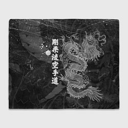 Плед флисовый Токийский Дракон Иероглифы Dragon Japan, цвет: 3D-велсофт