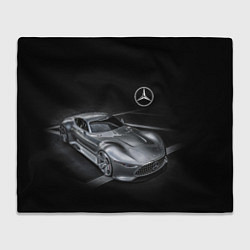 Плед флисовый Mercedes-Benz motorsport black, цвет: 3D-велсофт