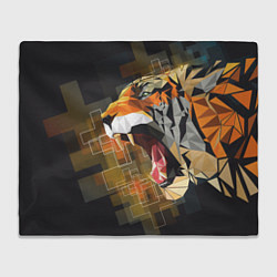 Плед флисовый Тигр в гневе, цвет: 3D-велсофт