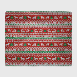 Плед флисовый Deer Christmas Pattern, цвет: 3D-велсофт