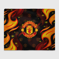 Плед флисовый MANCHESTER UNITED FIRE STYLE SPORT ПЛАМЯ, цвет: 3D-велсофт