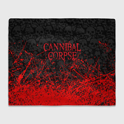 Плед флисовый CANNIBAL CORPSE, БРЫЗГИ КРАСОК ЧЕРЕПА, цвет: 3D-велсофт