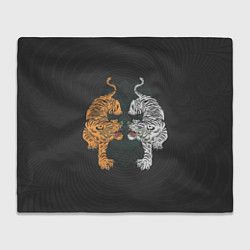 Плед флисовый Два тигра, цвет: 3D-велсофт