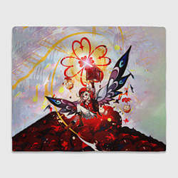 Плед флисовый Кли с крыльями при взрыве Genshin Impact, цвет: 3D-велсофт