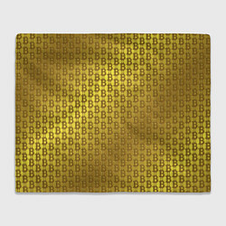 Плед флисовый Биткоин золото, цвет: 3D-велсофт
