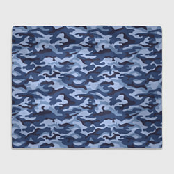 Плед флисовый Синий Камуфляж Camouflage, цвет: 3D-велсофт