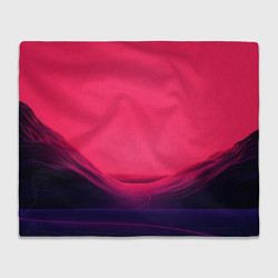 Плед флисовый Дорога в горизонт Алый закат, цвет: 3D-велсофт