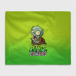 Плед флисовый Plants vs Zombies зомби, цвет: 3D-велсофт