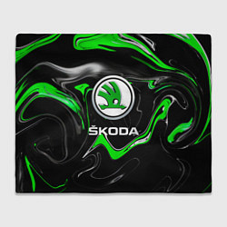 Плед флисовый Skoda: Auto Logo, цвет: 3D-велсофт