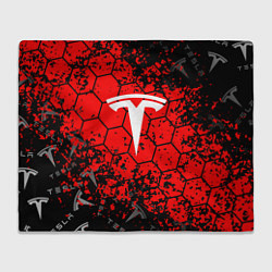 Плед Tesla Logo соты