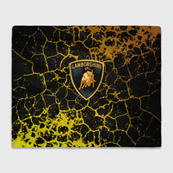 Плед флисовый Lamborghini золотые трещины, цвет: 3D-велсофт