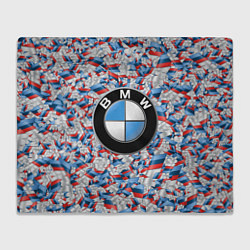 Плед флисовый BMW M PATTERN LOGO, цвет: 3D-велсофт