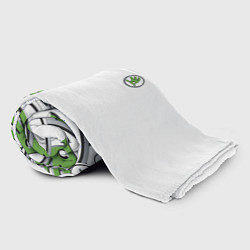 Плед флисовый Skoda Half Pattern Logo, цвет: 3D-велсофт — фото 2